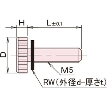 黄銅 ローレットツマミ(低頭・ワッシャー組込) / NB-G-RRoHS2対応品 廣杉計器