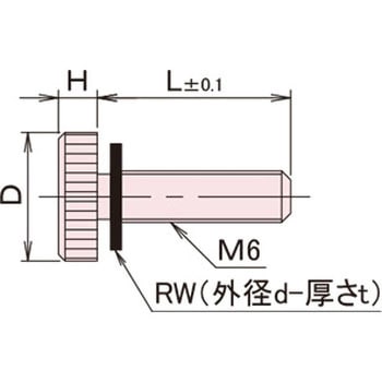 黄銅 ローレットツマミ(低頭・ワッシャー組込) / NB-G-RRoHS2対応品 廣杉計器