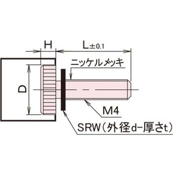 黄銅 ローレットツマミ(低頭・ワッシャー組込) / NB-GB-SRRoHS2対応品 廣杉計器