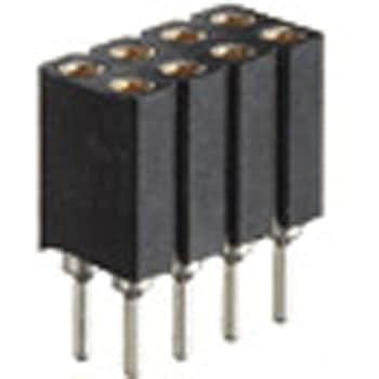 PCT製品 ピンヘッダー/FRS-42(T〇) ソケット(丸ピン)2.54mmピッチ ストレート(2列) 接続側Φ0.47mmピン/接続側Φ0.76mmピントレイ対応可RoHS2対応品 廣杉計器