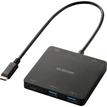 U3hc Dc03bbk ドッキングステーション タイプcコネクタ Usb 2ポート Hdmi 1ポート タイプc 通信用 充電用 各1ポート エレコム ポート数 3 U3hc Dc03bbk 通販モノタロウ 57305535