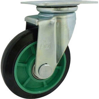 PNJ100 樹脂製ゴム車輪(ベアリング入)自在金具付 1個 ヨドノ 【通販