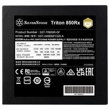 SilverStone モジュラー電源 Triton 850Rx Cybenetics Gold 850W PCIe 5固定ケーブルATX電源 SST-TR850R-GF SILVER STONE(シルバーストーン)