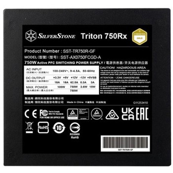SilverStone モジュラー電源 Triton 750Rx Cybenetics Gold 750W PCIe 5固定ケーブルATX電源 SST-TR750R-GF SILVER STONE(シルバーストーン)