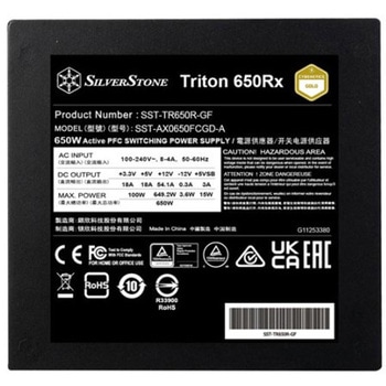 SilverStone モジュラー電源 Triton 650Rx Cybenetics Gold 650W PCIe 5固定ケーブルATX電源 SST-TR650R-GF SILVER STONE(シルバーストーン)