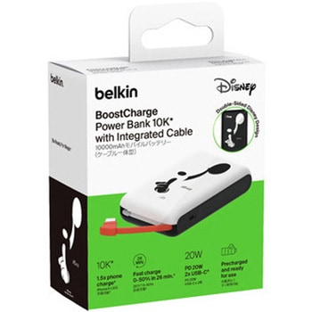 BoostCharge 20W ケーブル内蔵 モバイルバッテリー 10000mAh ミッキー BELKIN(ベルキン)