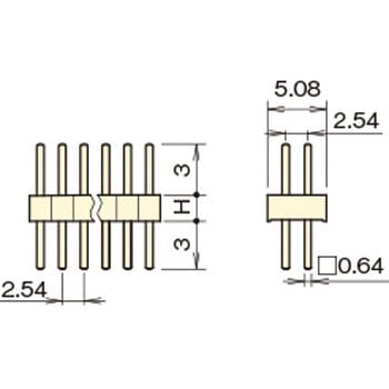 ガラスエポキシ製品 ピンヘッダー / PGS-40(T〇) ピン(角ピン)2.54mmピッチ ストレート(1列/2列) 段重ね固定型/回路切替型 ※差込ピン長6mmトレイ対応可RoHS2対応品 廣杉計器