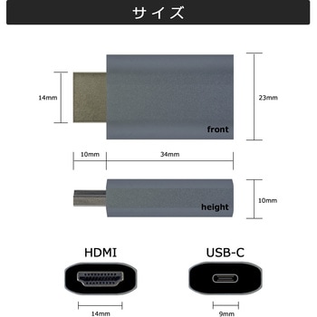 USB Type-C to  HDMI 変換アダプター 4K60Hz ケーブル装着タイプ Vodaview