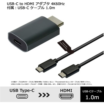 USB Type-C to  HDMI 変換アダプター 4K60Hz ケーブル装着タイプ Vodaview