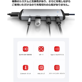 USB Type-C to OTG HUB (USB Type-A3.0 USB Type-A2.0 USB Type-C OTG Audio PD60W) Vodaview