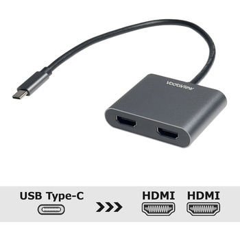 USB Type-C to HDMI 分配器 (複製/拡張) (1.5m延長ケーブル付き) Vodaview