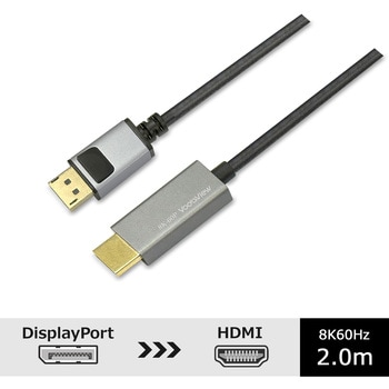 8K 4K フルHDサポート USB Type-C  HDMI  DisplayPort 変換ケーブル 2.0m Vodaview
