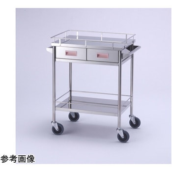 回診車カート 間口 600mm 埋込取手 イエロー サカエ