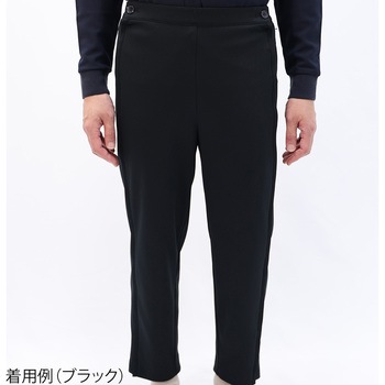 両脇逆開ファスナーパンツ ブラック M KINDCARE