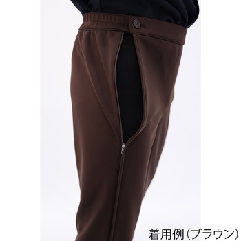 両脇逆開ファスナーパンツ ブラック M KINDCARE