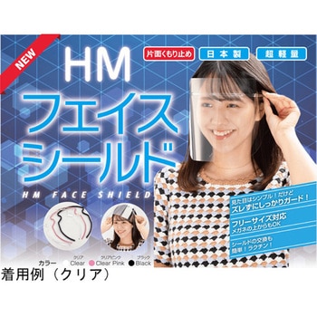 片面くもり止め加工 HMフェイスシールド クリア 1セット フレーム1個+替シールド3枚 ミノル工業