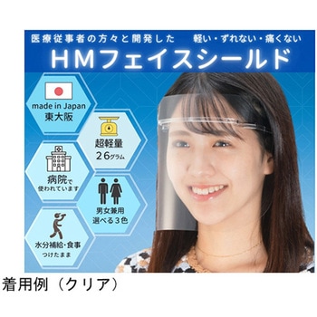 片面くもり止め加工 HMフェイスシールド クリア 1セット フレーム1個+替シールド3枚 ミノル工業