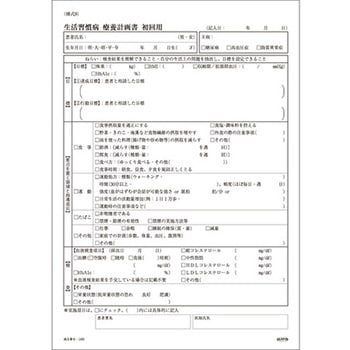 生活習慣病療養計画書 初回用 A4 HAKUAI(博愛社)