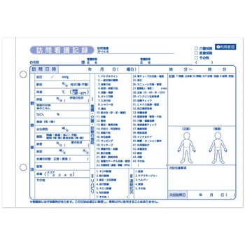 看護・介護記録用紙 ナーシィ1 訪問看護日誌 A5 1セット 50組×20冊入 タニシ企画印刷/CAPS(キャプス)