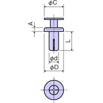 アルミ プッシュリベット / AP-0000-RH RoHS2対応品 - 廣杉計器