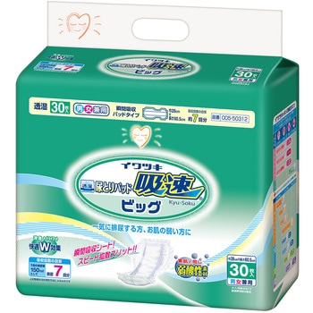 透湿尿とりパッド 吸速 ビッグ 1ケース 30枚×4袋入 イワツキ