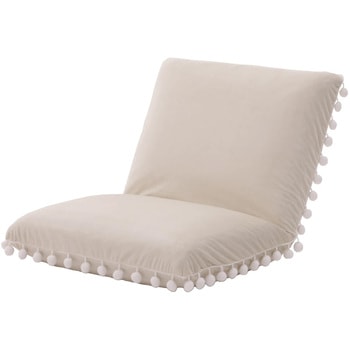 ポンポンフリル付きリクライニング座椅子 セルタン