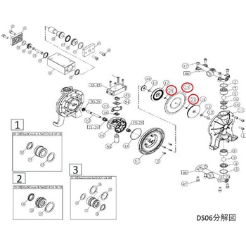 エア駆動ポンプ DS06用ダイヤフラムセット タカトテクニカ