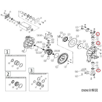 エア駆動ポンプ DS06用接液部パッキンセット タカトテクニカ