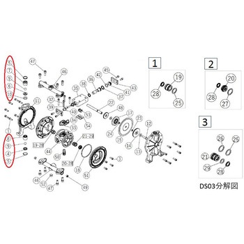 エア駆動ポンプ DS03用バルブシートセット タカトテクニカ