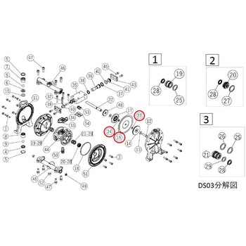 エア駆動ポンプ DS03用ダイヤフラムセット タカトテクニカ