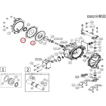 エア駆動ポンプ DS02用ダイヤフラムセット タカトテクニカ