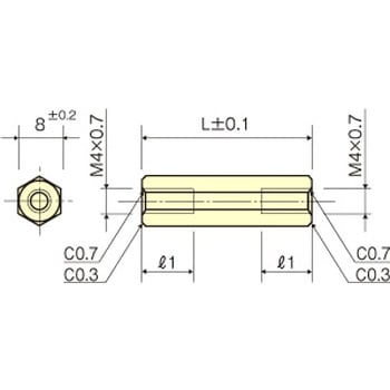 セラミックススペーサー(六角) / ASR RoHS2対応品 廣杉計器