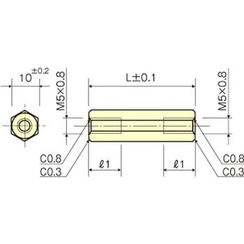 セラミックススペーサー(六角) / ASR RoHS2対応品 廣杉計器