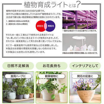 植物育成ライト プランタークリップ式 オーム電機