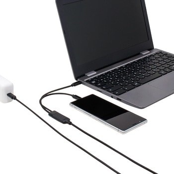 USB-C二股充電ケーブル PD100W対応 1.2m アイネックス