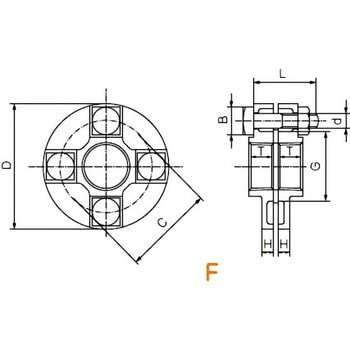 組フランジ ねじ込み式可鍛鋳鉄製管継手(黒) リケン
