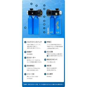 超小型酸素ボンベKGAIR(Aセット) KGAIR