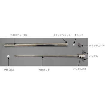 ステンレス 粉末用抜き取りサンプラー本体 直径25mm 600mm長 マクセル