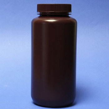 液体用・粉末用 蓋付き口広ボトル(黄褐色) 1000ml マクセル