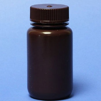 液体用・粉末用 蓋付き口広ボトル(黄褐色) 125ml マクセル