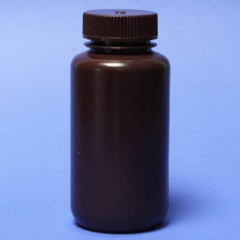 液体用・粉末用 蓋付き口広ボトル(黄褐色) 250ml マクセル
