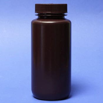 液体用・粉末用 蓋付き口広ボトル(黄褐色) 500ml マクセル