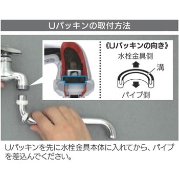 自在パイプ取付きパッキンセット - エスコ