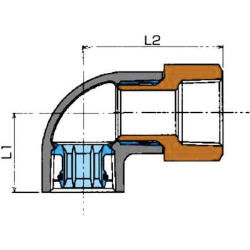 メスアダプター径違いエルボ RCF-KZ型(器具接続用異種金属接触防止形) ねじ込み式管端防食管継手 リケン