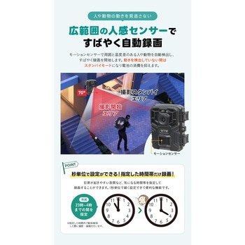 防犯カメラ 手のひらサイズ 6400万画静止画・200万画素動画 小型 トレイルカメラ - 塚本無線