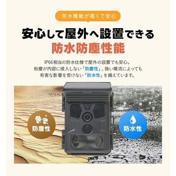 防犯カメラ ソーラーバッテリー搭載 100MP静止画・4K/8MP動画 トレイルカメラ AP接続可能 塚本無線