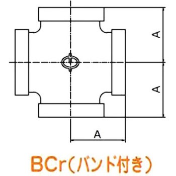 クロス ZD継手(白)(シール材付ねじ込み式可鍛鋳鉄製管継手) リケン