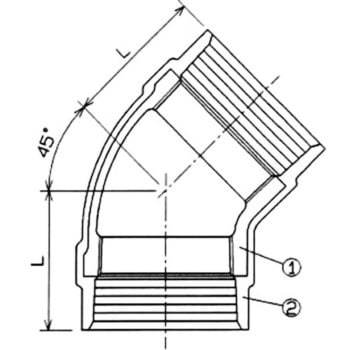 45° エルボ FK継手(20K用) リケン