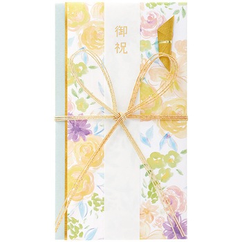 花柄御祝金封 イエロー マルアイ