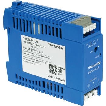 DINレール取付専用ユニット型電源 DRJ 50W ヨーロッパ端子 TDKラムダ